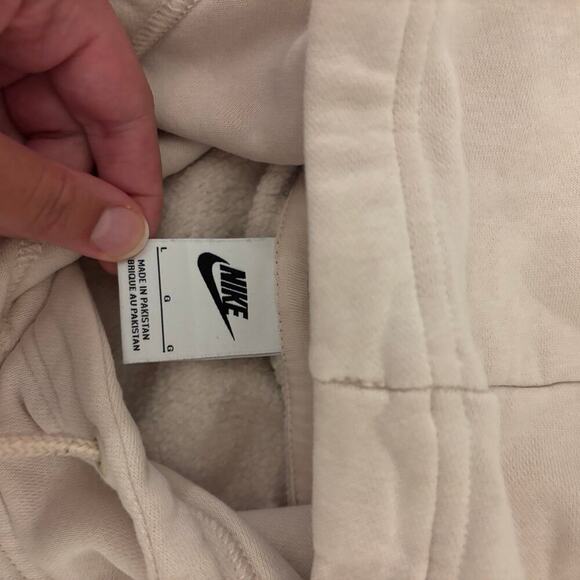 Nike Womens Crème Center Swoosh Hoodie Sweatshirt Large - Picture 4 of 8
